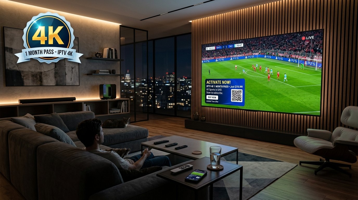 Abonnement IPTV 1 mois sans engagement avec streaming 4K